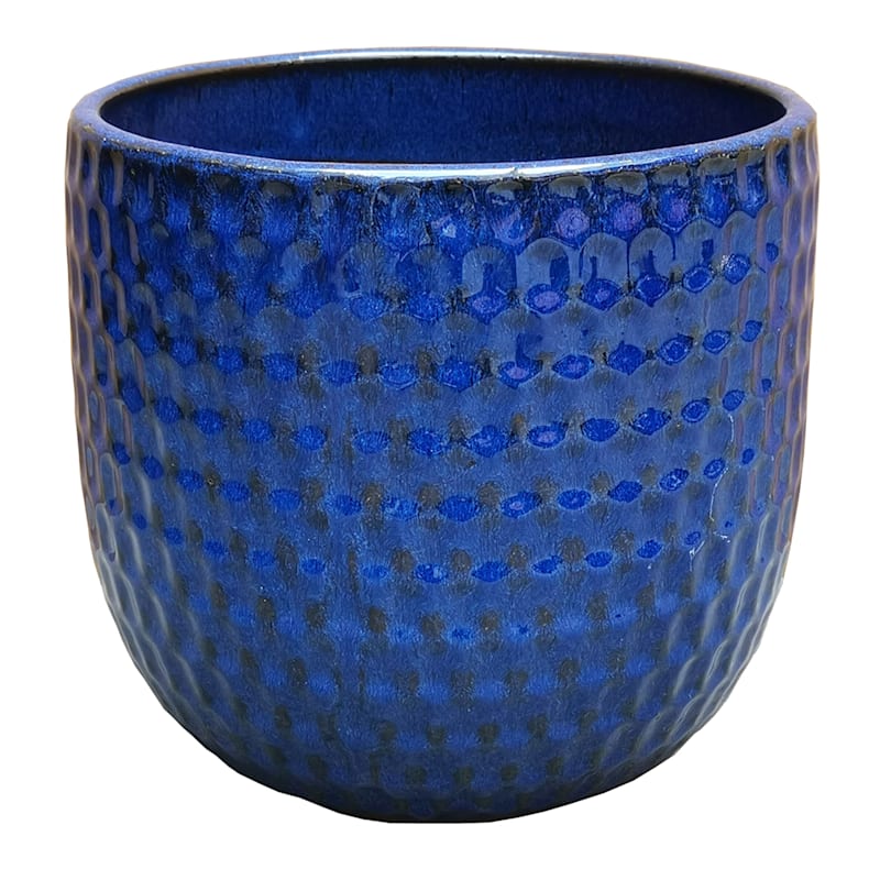 Corey 8.7in. Blue Outdoor Ceramic Planter