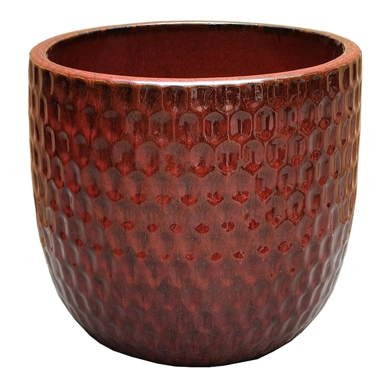 Corey Tropical Red Outdoor Ceramic Planter, 14"