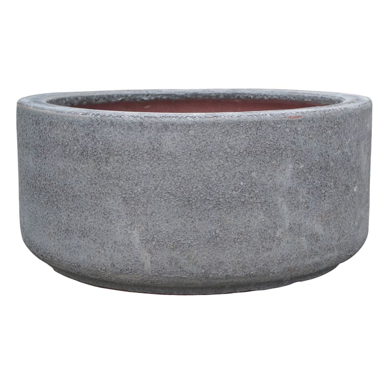 Lava Bowl Ceramic Planter 15in. Grey