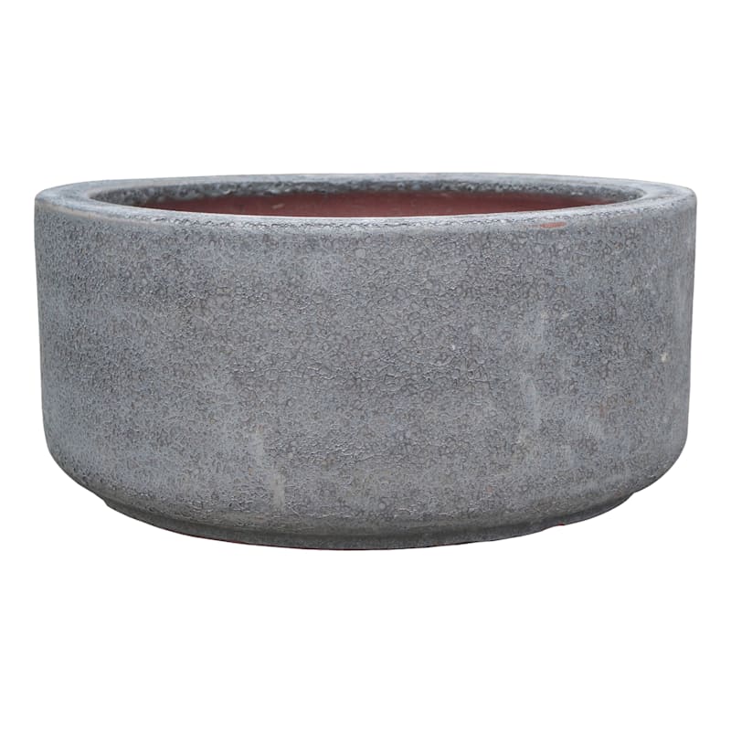 Lava Bowl Ceramic Planter 15in. Grey