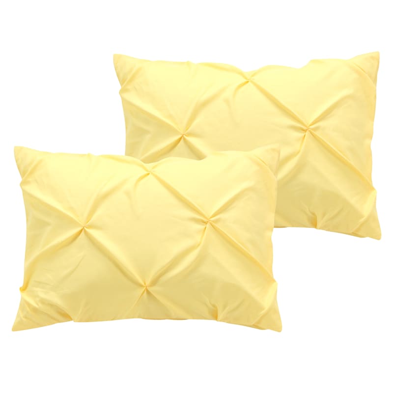 Yellow Pretty Pleats Comforter, Full/Queen