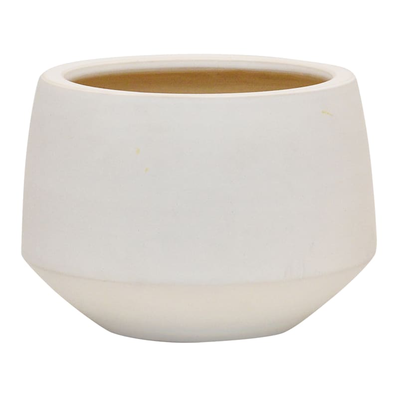 Indoor Matte White Glazed Ceramic Pot, 4.5"