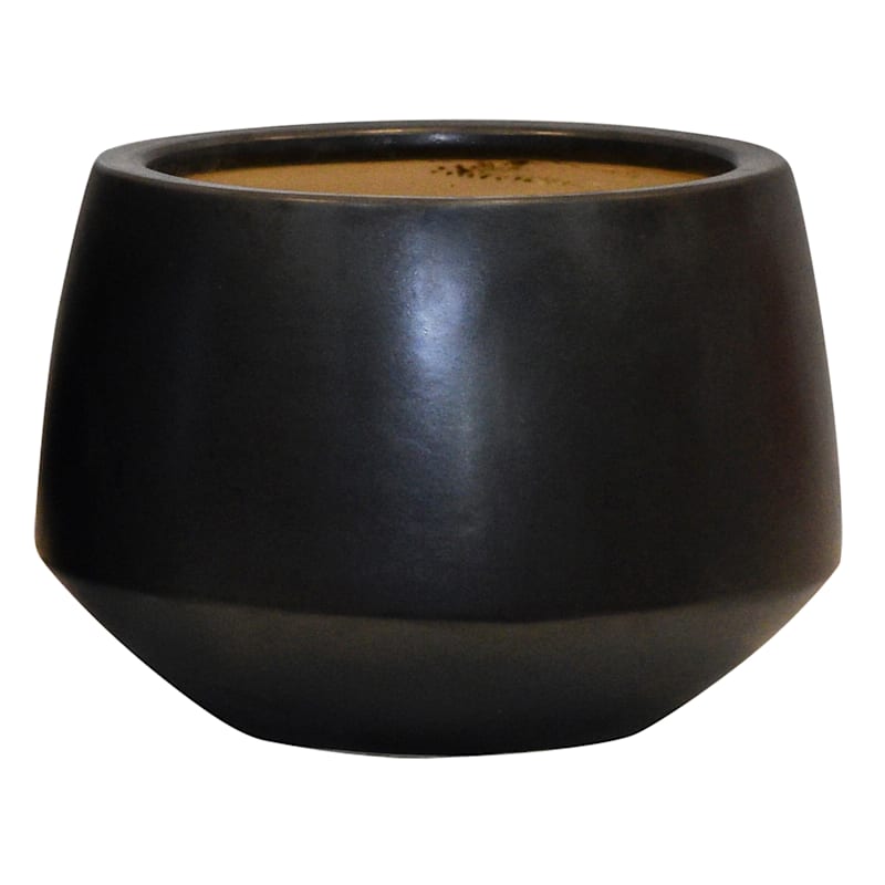 Indoor Matte Black Glazed Ceramic Planter, 4.5"