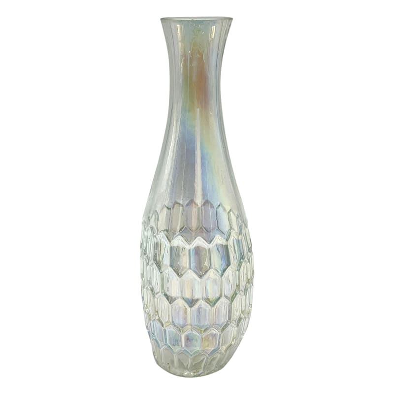Iridescent Teardrop Glass Vase, 12"