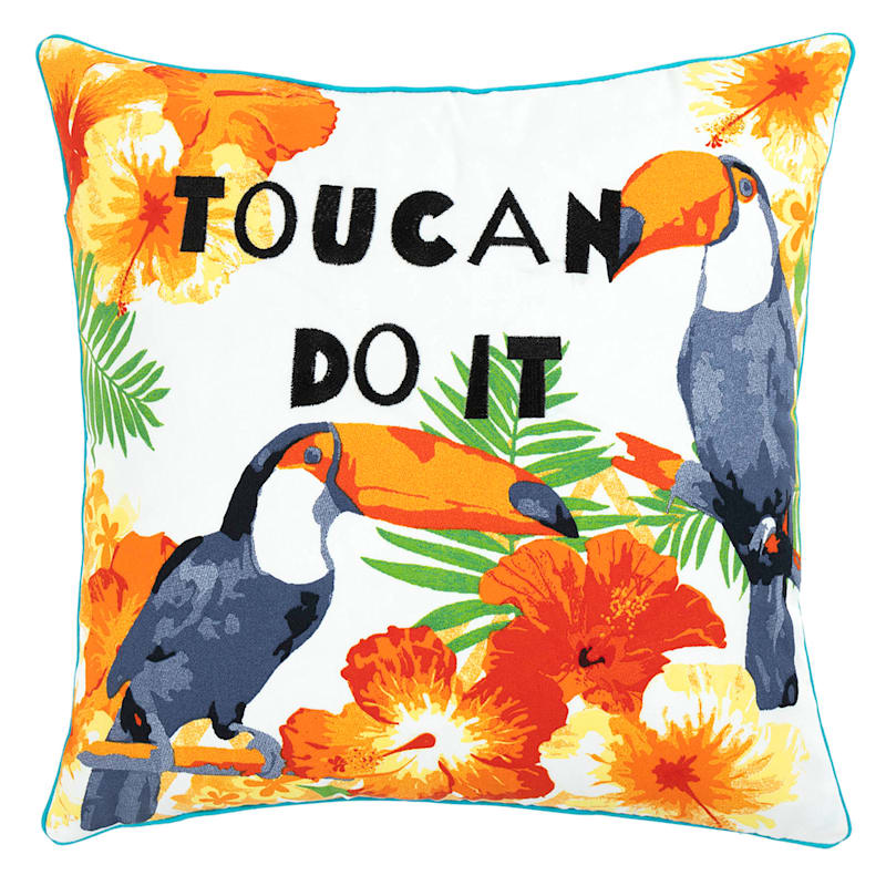 Toucan Do It Outdoor Throw Pillow, 18"