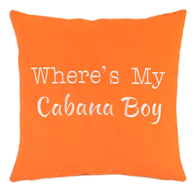 Cabana Boy Orange Outdoor Throw Pillow, 18"