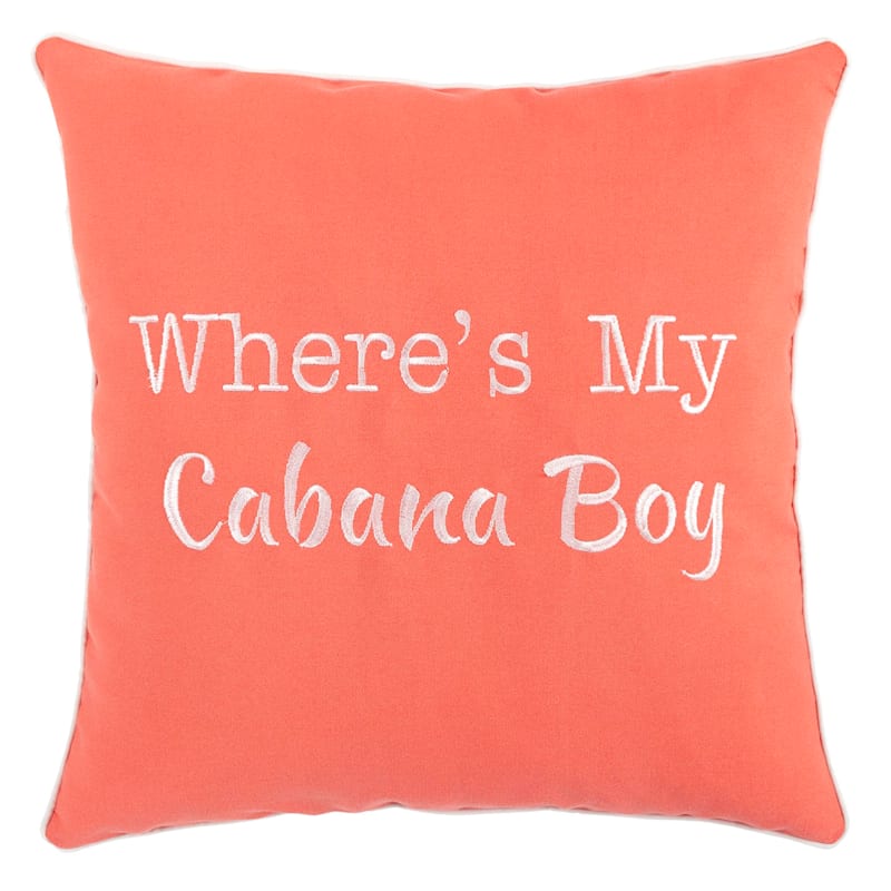 Cabana Boy Cayenne Outdoor Throw Pillow, 18"
