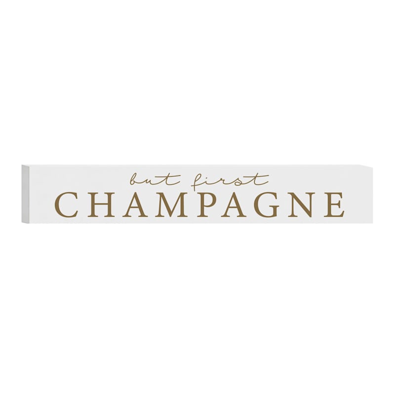 But First Champagne Wall Sign, 36x7