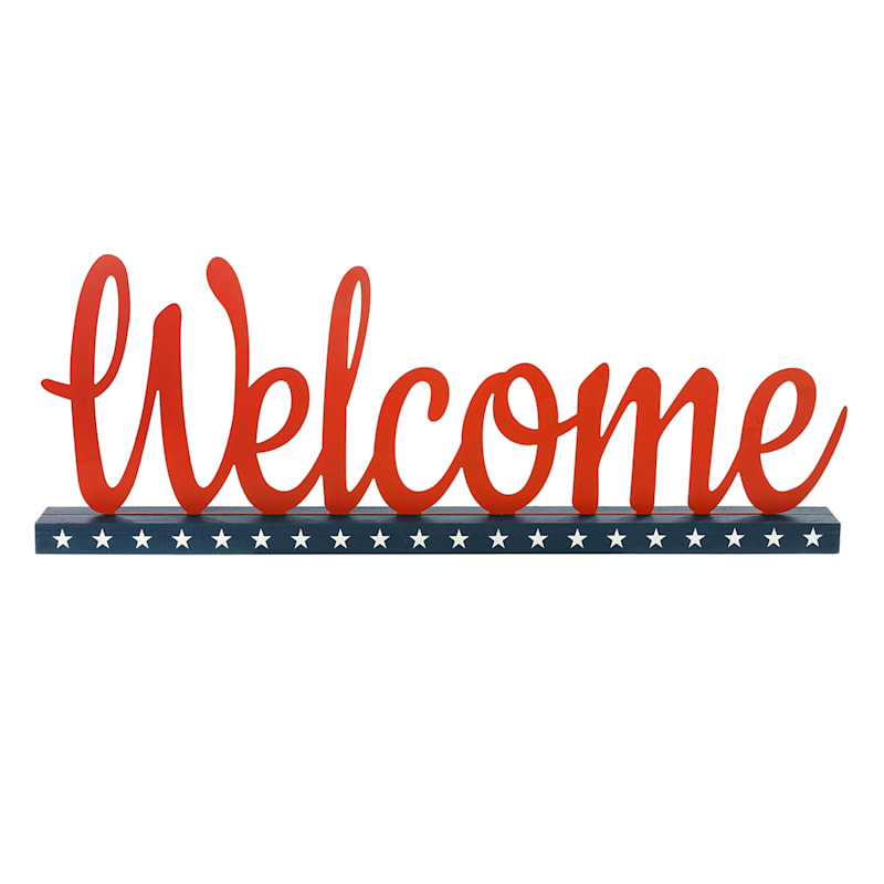 Patriotic Welcome Cutout Sign, 30"