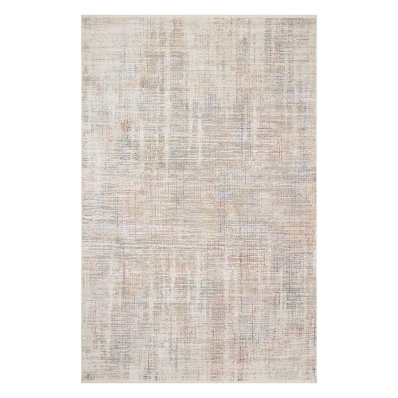 (B768) Ellie Taupe Abstract Area Rug, 5x7 At Home
