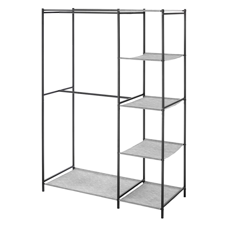 Black Steel Double Rod Garment Rack 68x45.5