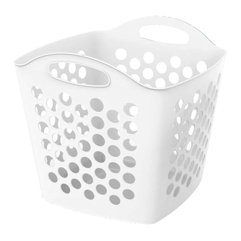 Flexi Square Laundry Basket, White