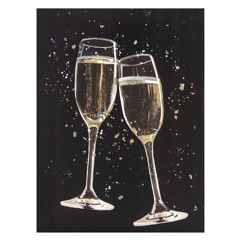 12X16 Champagne Glasses Canvas