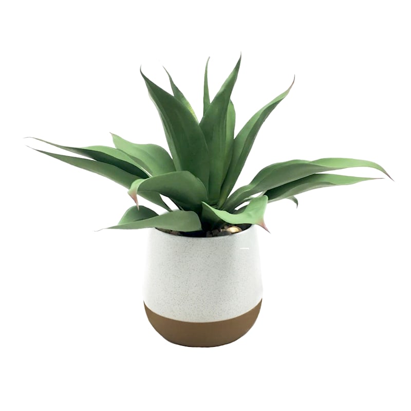 Greenery Plant with White Planter, 14"