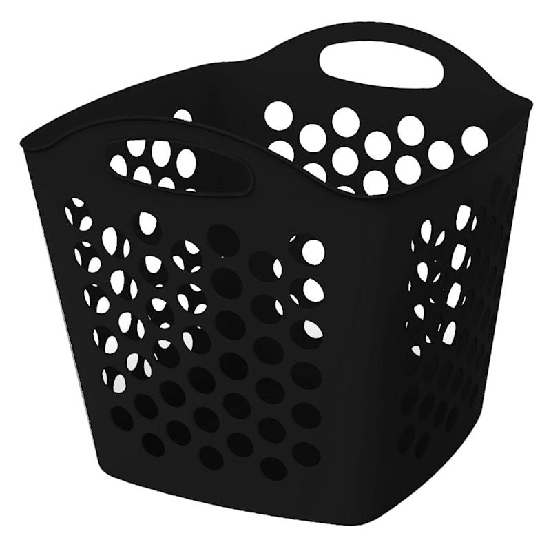 1.1BU Square Flexi Laundry Basket, Black