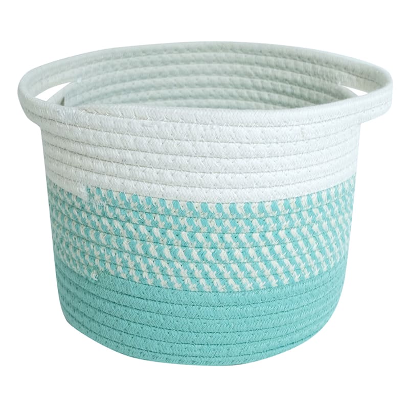 Green Cotton Rope Basket L