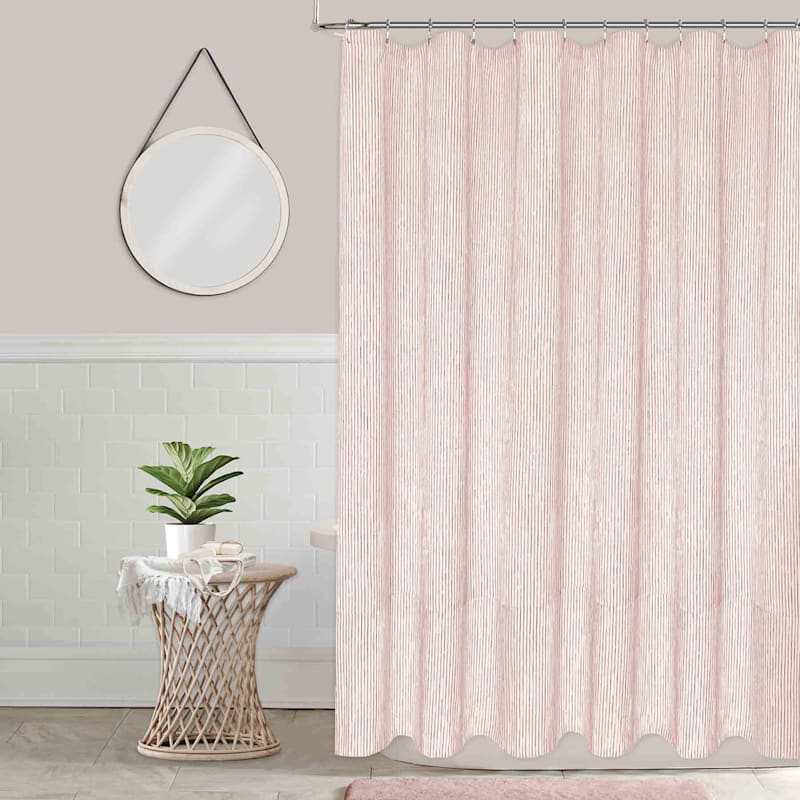Southern Rain Peach Woven Shower Curtain, 72"