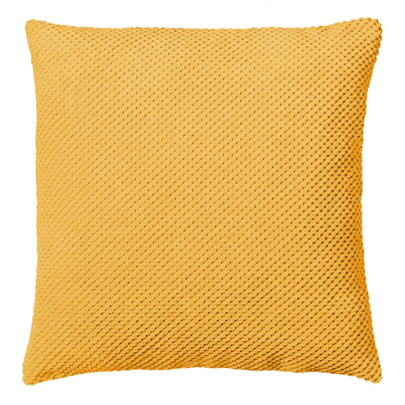 Ewell Yellow Velvet Throw Pillow, 17"