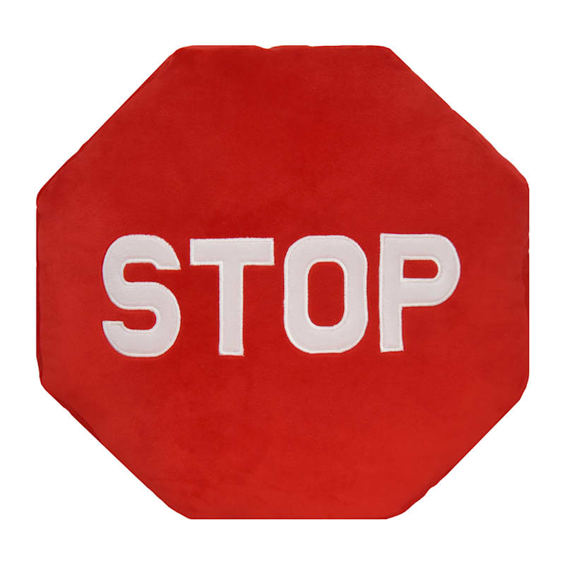Stop Sign Shaped Plush Pillow