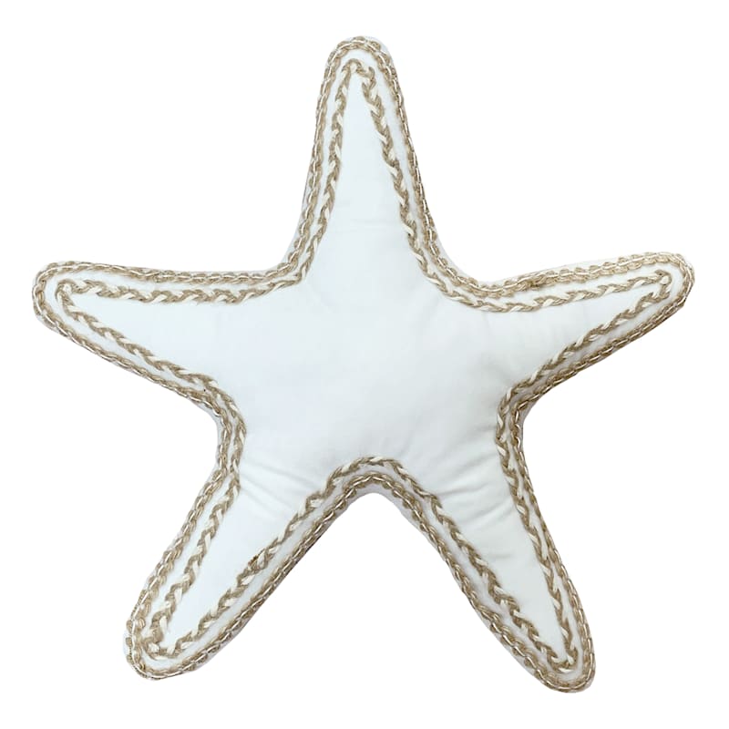 Ty Pennington Starfish Shaped Embroidered Throw Pillow, 14"