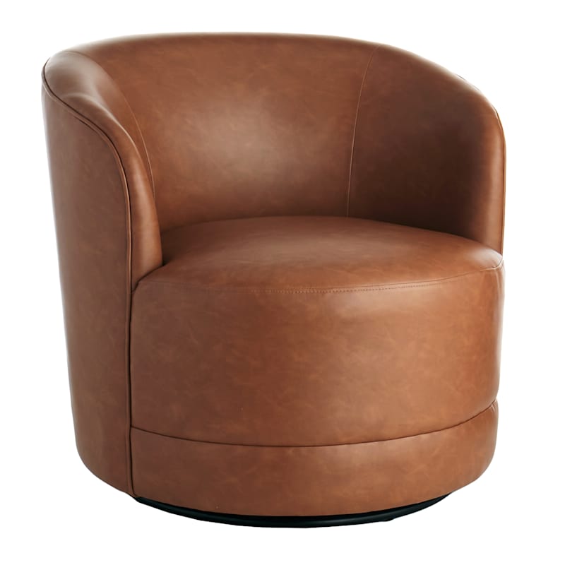 Crosby St Swivel Faux Leather Tub Chair