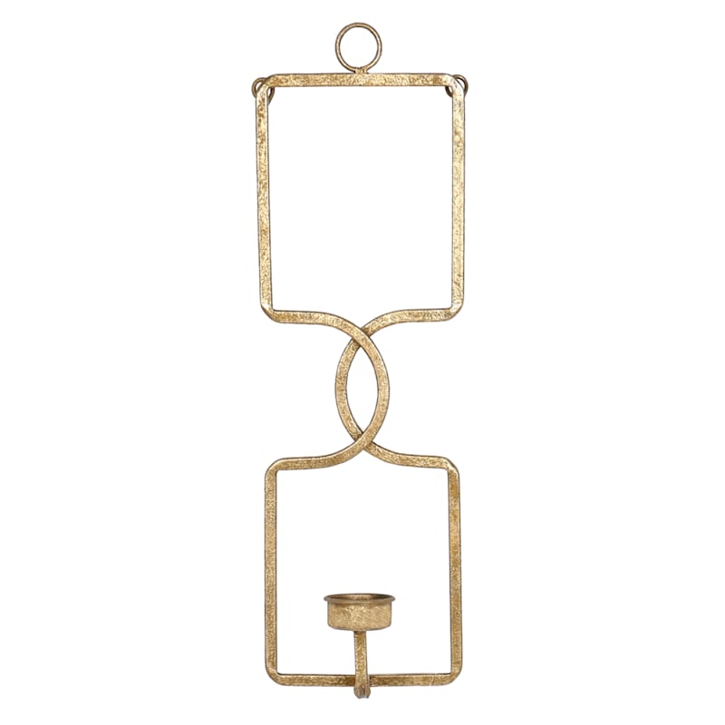 Rectangle Gold Wall Sconce Decor, 17"