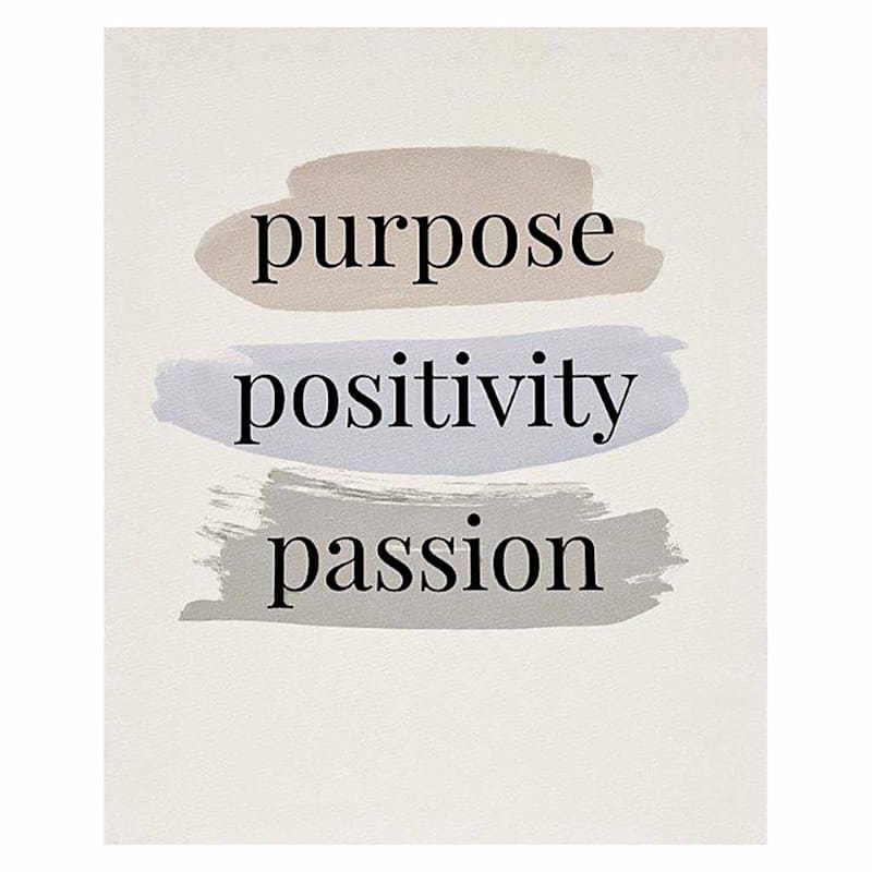 Laila Ali Purpose, Positivity, Passion Canvas Wall Sign, White Sold by at Home
