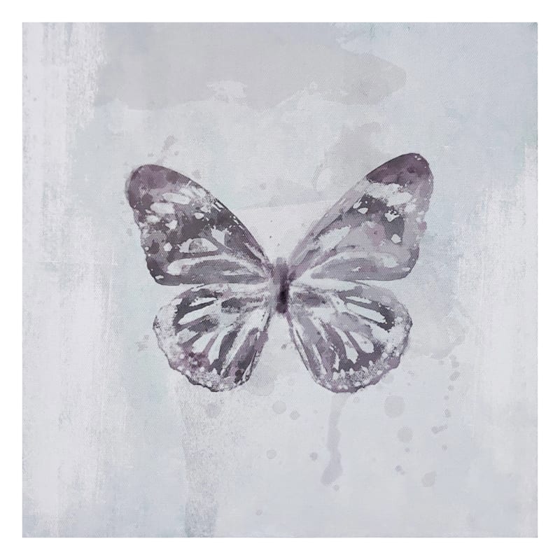 Laila Ali Grey Butterfly Canvas Wall Art, 12"