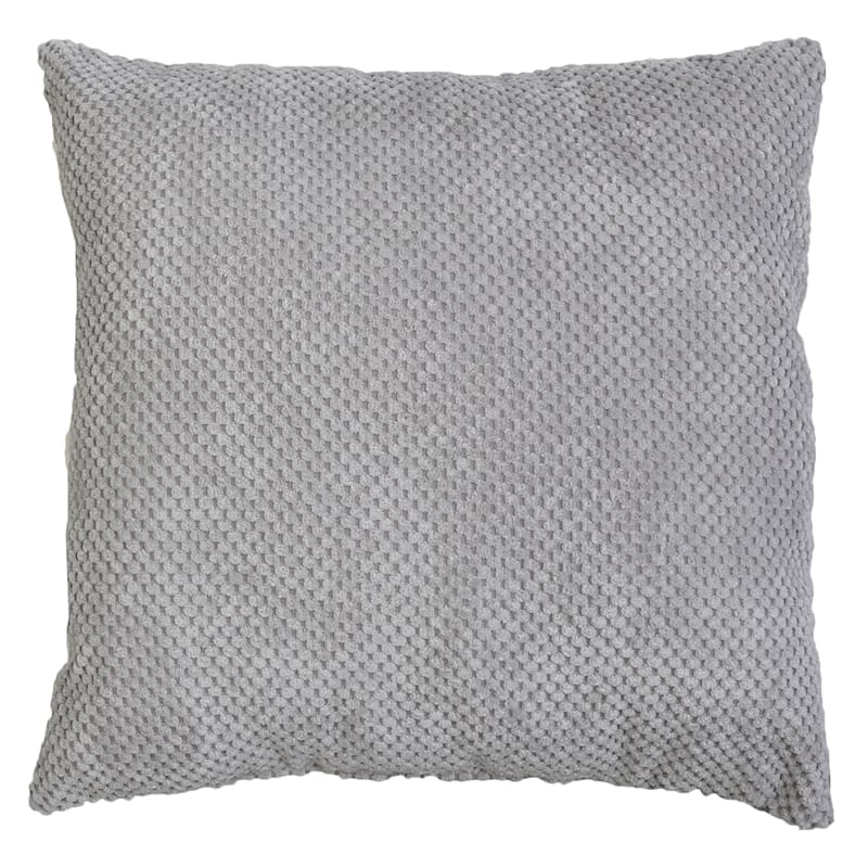 Ewell Grey Velvet Throw Pillow, 17