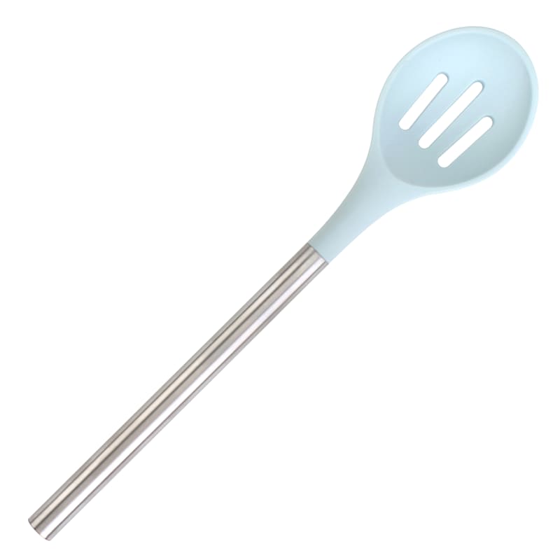 Laila Ali Silicone Slotted Spoon, Dusty Blue
