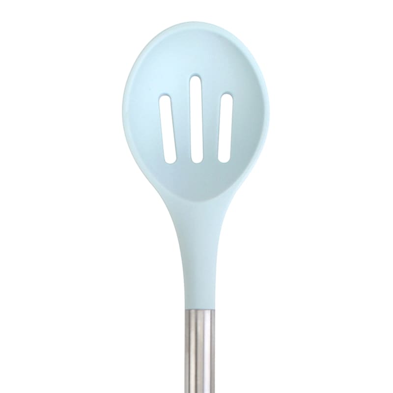 Laila Ali Silicone Slotted Spoon, Dusty Blue
