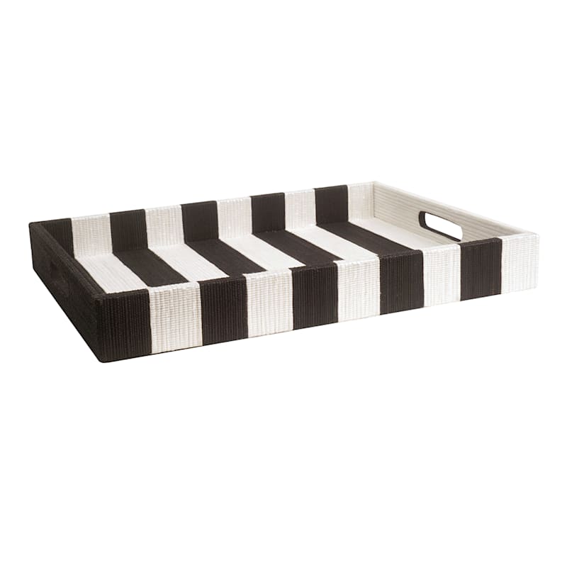 Black & White Woven Decorative Tray, 20x15