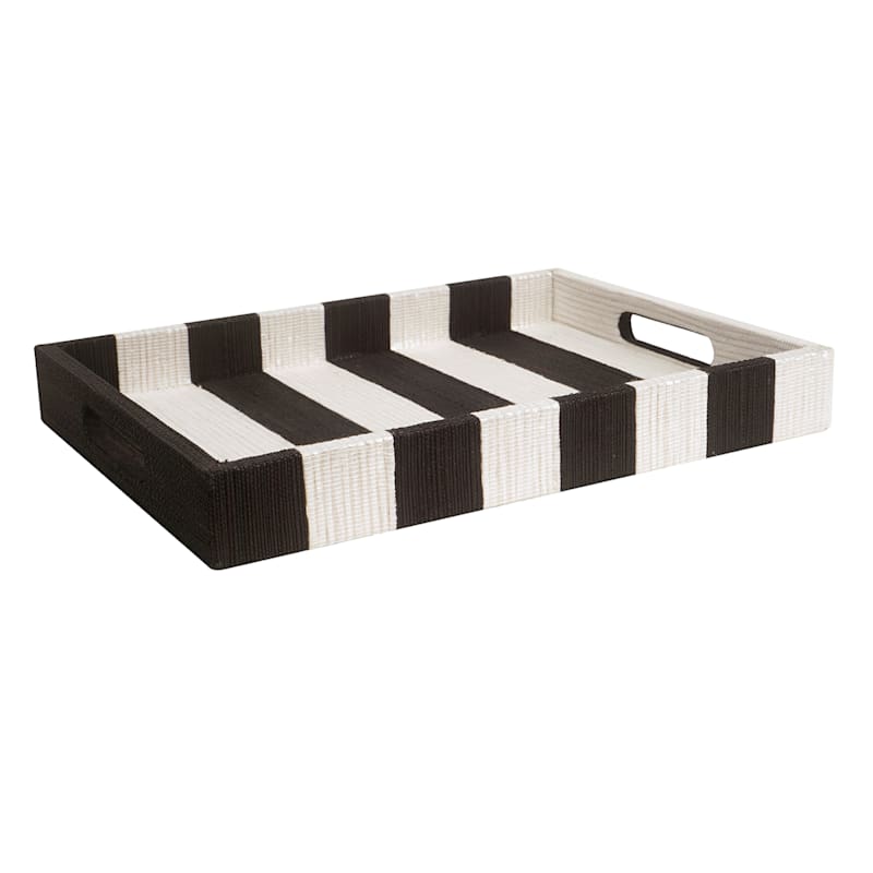 Black & White Woven Decorative Tray, 12x16