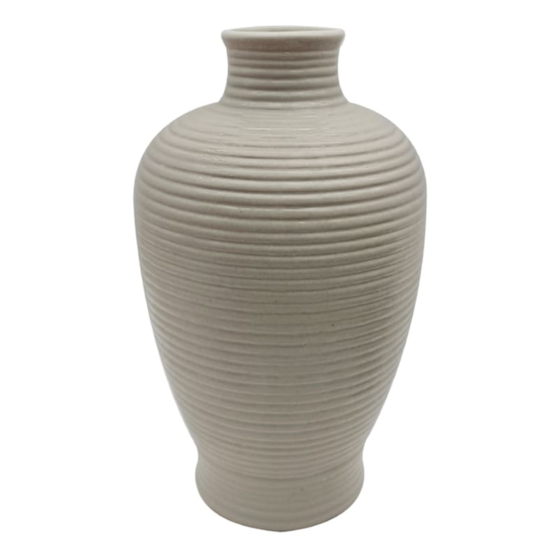 Grey Ceramic Vase, 12"