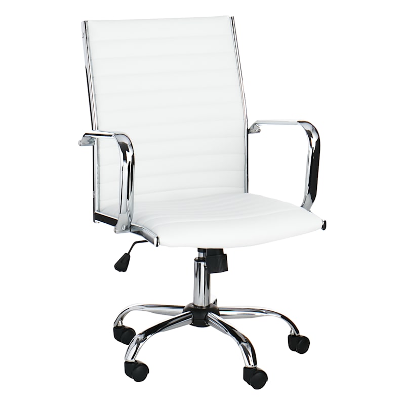Maxwell Adjustable Faux Leather Office Chair, White