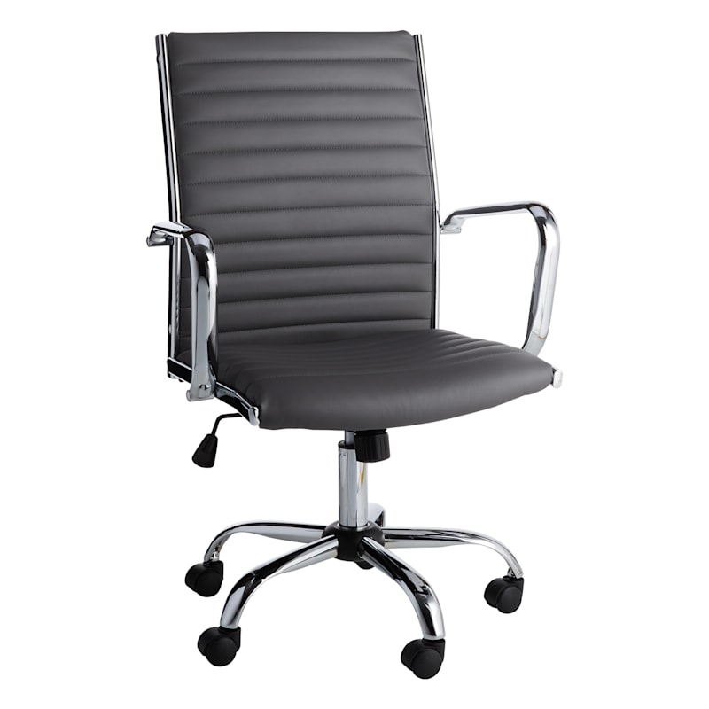 Crosby St. Maxwell Adjustable Faux Leather Office Chair Grey