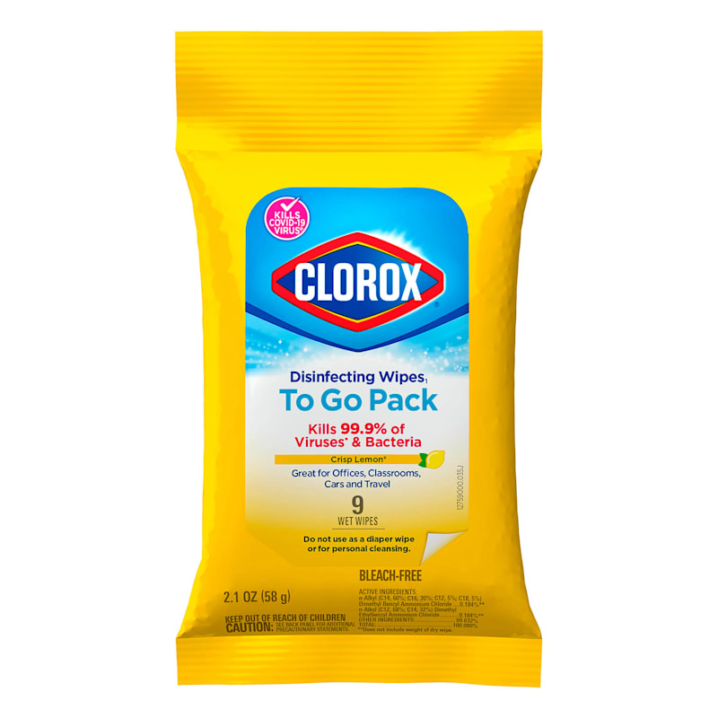 24/9-Count Clorox To-Go Disinfecting Wipes, Crisp Lemon