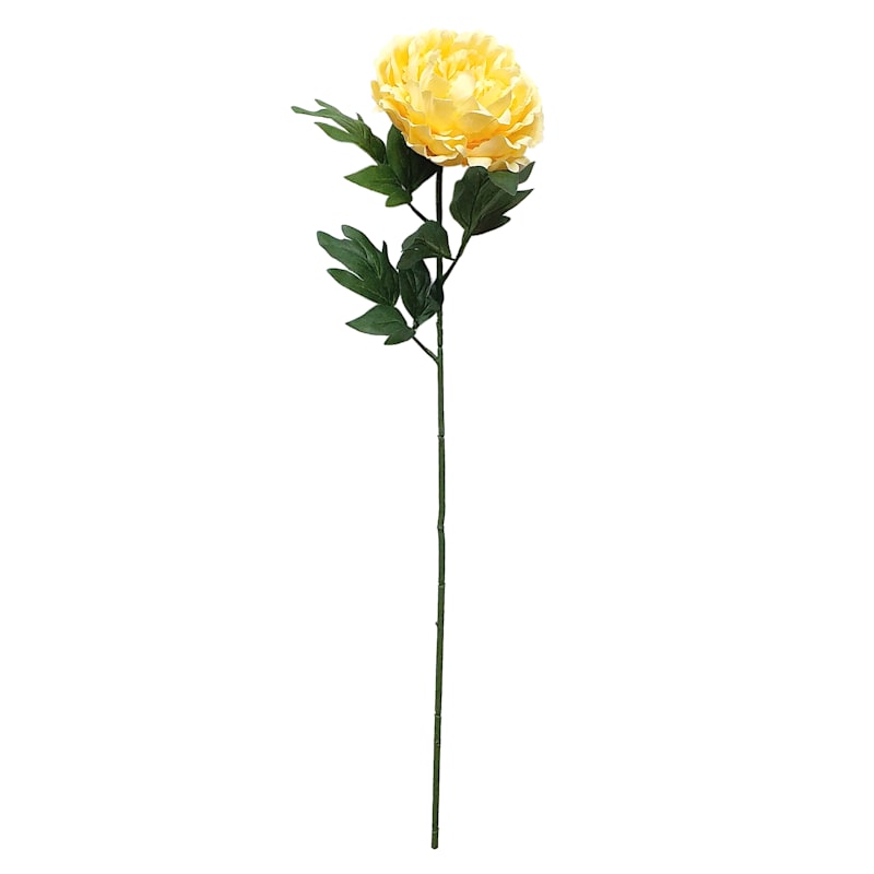 Yellow Peony Floral Stem, 29.5"