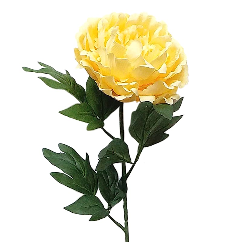 Yellow Peony Floral Stem, 29.5"