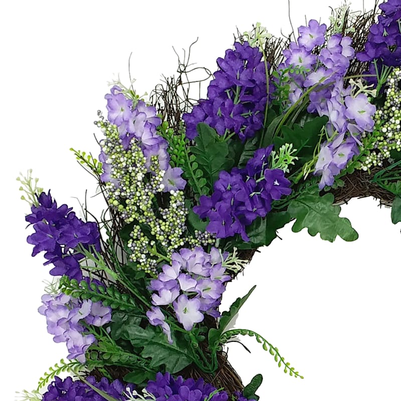 Purple Lilac & Heather Vine Wreath, 22"