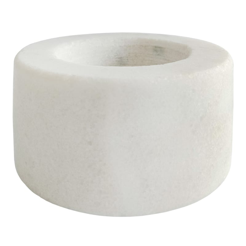 White Marbled Candle Holder, 3"