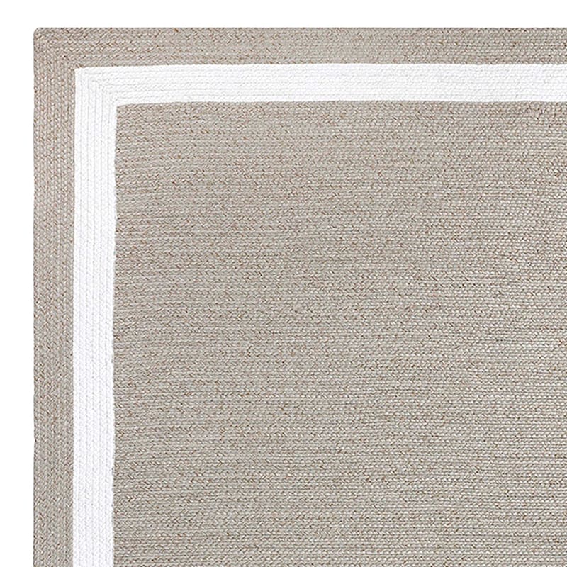 (E324) Chatham Natural Braided Border Indoor & Outdoor Area Rug, 5x7