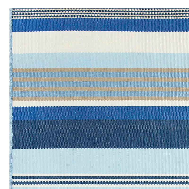 (E319) Avalon Blue Striped Indoor & Outdoor Accent Rug, 3x5