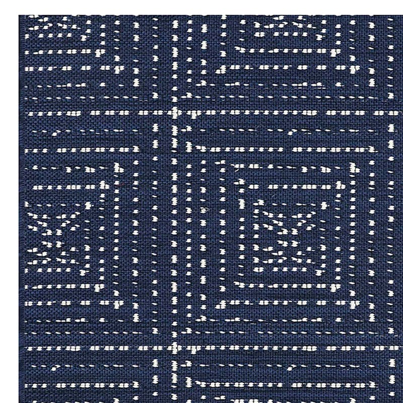 (E321) Avery Navy Square Patterned Accent Rug, 3x5