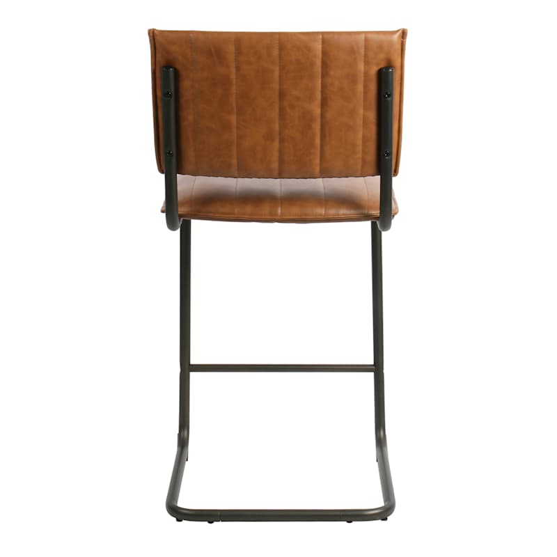 Luka Faux Leather Counter Stool, Light Brown Kd At Home