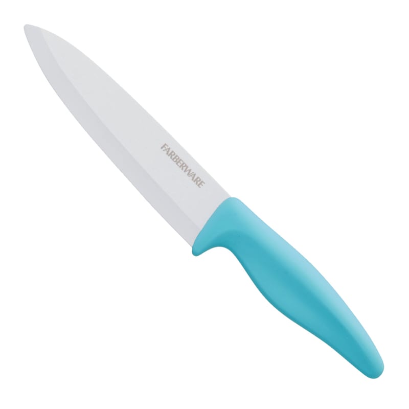 Farberware Professional 6-inch Ceramic Chef Knife with Teal Blade