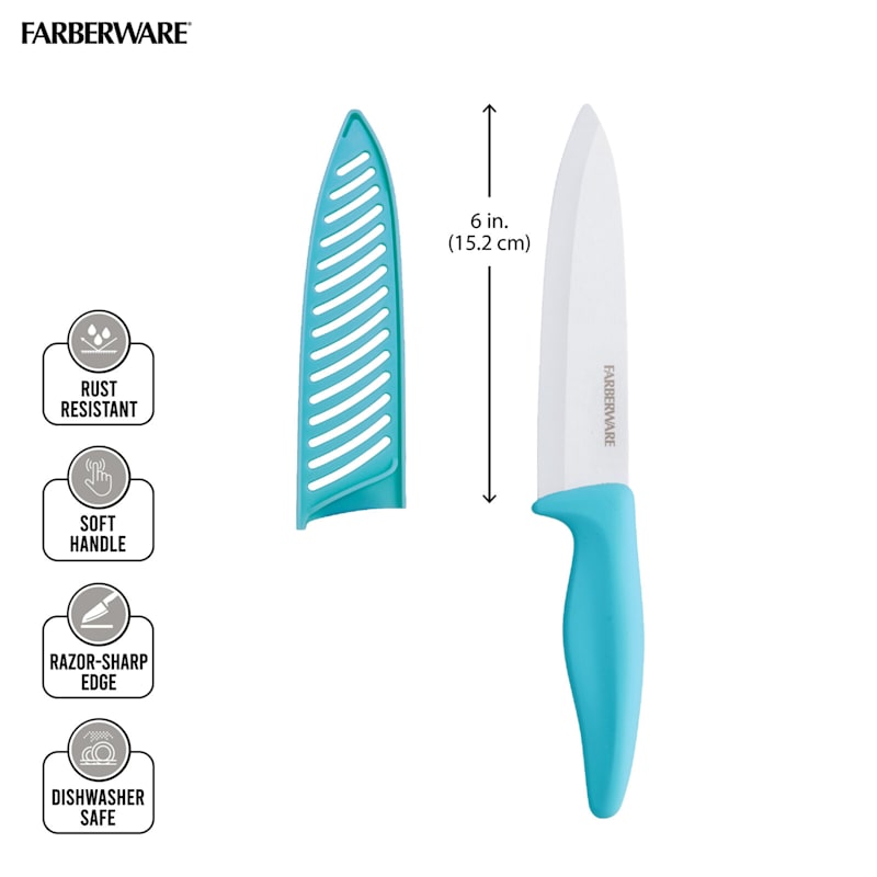 Cook Works Teal & Faux Wood Paring Knife Set, 6-Piece