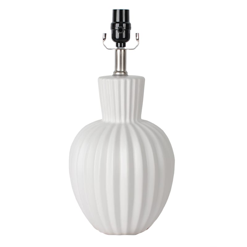 Tracey Boyd Matte White Ribbed Accent Lamp, 17"