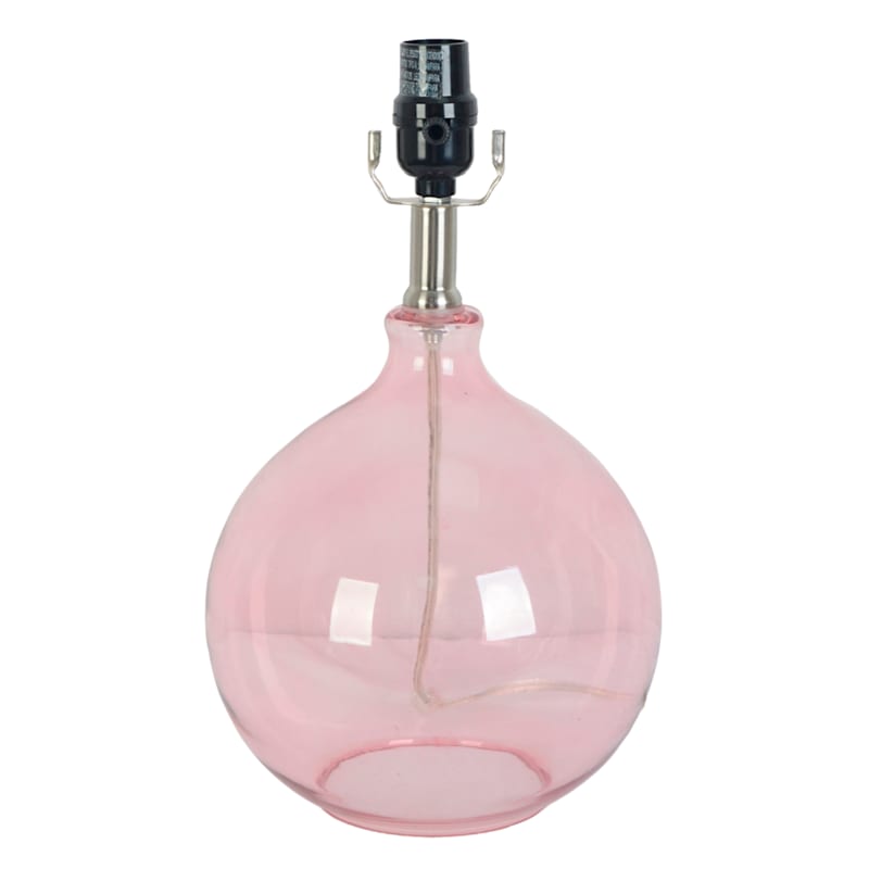 Laila Ali Pink Glass Round Accent Lamp, 14"