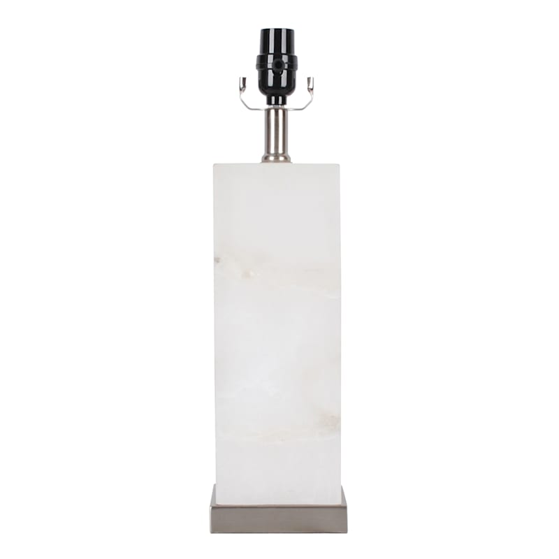 Laila Ali Alabaster with Silver Base Accent Lamp, 18"